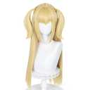 Long Blonde Wig for Misa Amane Cosplay, Long Straight Yellow Cute Kawaii Wig with Bangs + Cap for Halloween Costume