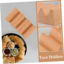 Cabilock Wooden Taco Holder and Sushi Stand - Multi-Function 3-Grid Tortilla Rack for Serving Tacos Sushi Rolls and Hand Rolls in Home or Restaurant
