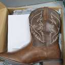 IUV Cowboy Boots For Men Square Toe Western Boot Durable Retro Classic Embroidered Pull On Boot Slip Resistant Country Boots, 12