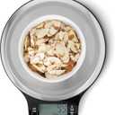 Amazon Basics Digital Kitchen Scale with LCD Display, Tare Function, Multiple Units, Weighs up to 11 Pounds, Batteries Included, Black and Stainless Steel
