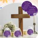 2 x 50 Pcs Funeral Favors Celebration of Life Favors for Purple Cork Coasters Bulk Round Absorbent Funeral Memory Cork Coaster with Bags Sympathy Gift for Memorial Party Guest Return Gifts