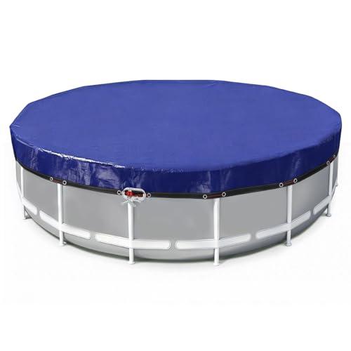 21 Ft Pool Covers for Above Ground Pools with Automatic Siphon Drain, Extra Thick Heavy-Duty Round Winter Pool Cover, Stop Waterlogging, 2-in-1 Tear-Proof UV-Resistant Pool Tarps with Pulley and Cab