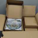 12 Pieces Dinnerware Sets, Blue Plates and Bowls Set, Porcelain Dishes Set for 4, Microwave and Dishwasher Safe, Scratch Resistant, Bohemian Style Dining Ware Service for 4, Series SIMI