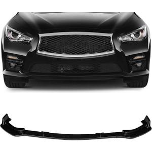 SCITOO Front Lip Spoiler Fits for 2014-2017 for Infiniti Q50 Base Glossy Carbon Look Front Bumper Lip