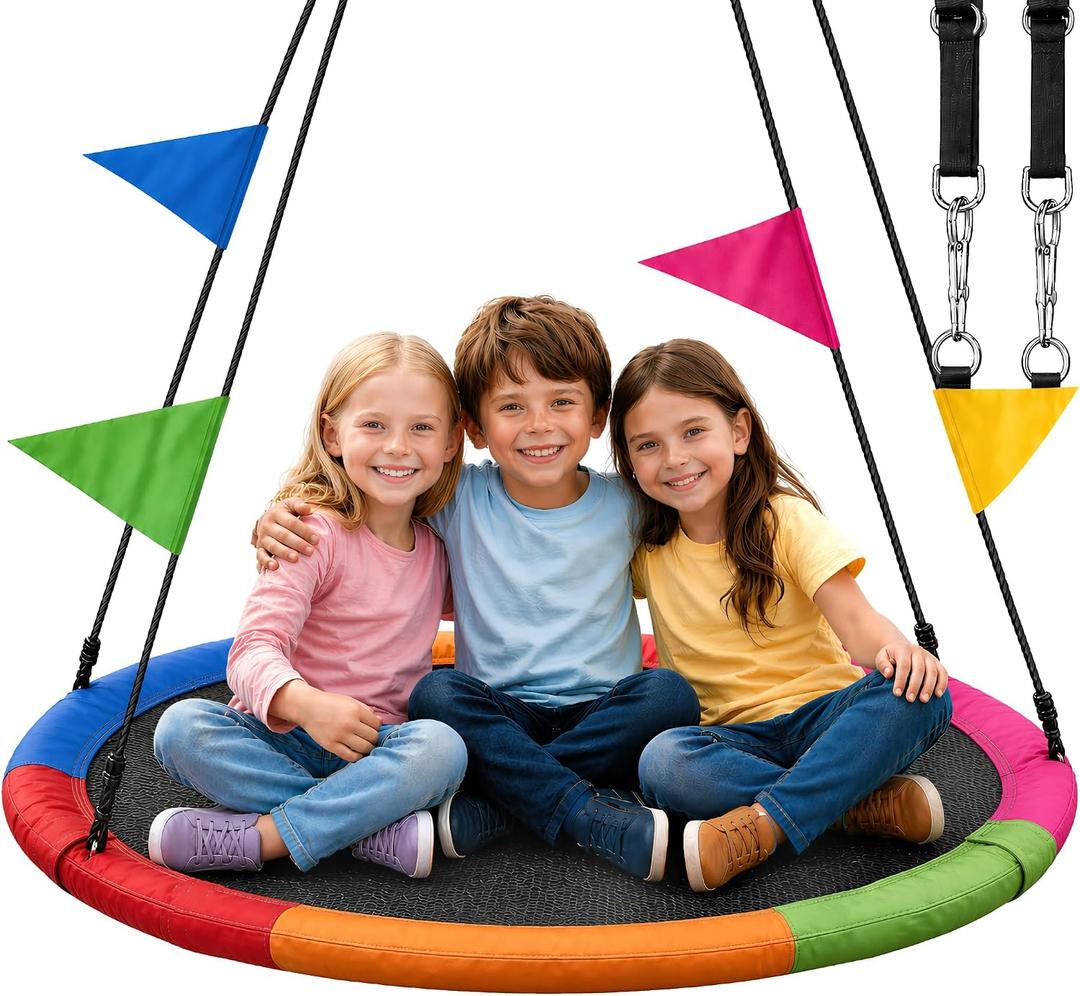 LGENDARY Saucer Swing for Kids and Adults - 40 Inch Round Outdoor Tree Swing