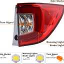 Right Passenger Side Outer LED Tail Light Fit for 2019 2020 2021 2022 Honda Pilot Rear Lamp Red Clear With Bulbs RH HO2805120 33500TG7A11 HD668B010R