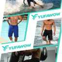 Men Swim Trunks with Compression 9 Inches Breathable Liner Quick Dry Zipper Pockets for Board Beach Gym Running (Black)