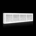 24x6 Baseboard Return Air Grille for 24"Wx6"H Duct Opening, 7/8" Depth