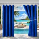 DIVA EN CAMINO DEC Outdoor Patio Curtain Waterproof Darkening Thermal Insulated Indoor Curtains for Bedroom, Porch, Living Room, Pergola, Cabana, W52 x L72, Royal Blue, Set of 2 Panels
