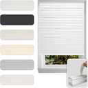 No Drill Cordless Cellular Shade, White, 34" W x 64" H