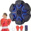 Music Boxing Machine for Kids and Adults, Wall Mounted Bluetooth Punching Trainer with Boxing Gloves, Intelligent LED Boxing Target Workout Machine for Teenagers Boys Girls