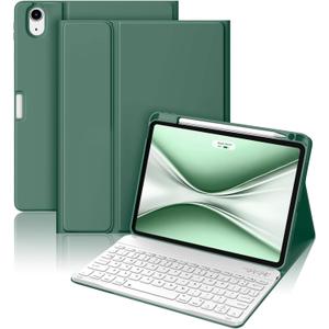 Wenlaty Keyboard Case for iPad Air 11-inch Case with Keyboard (M3/M2, 2025/2024) & Air 5th/4th Gen 10.9'' - Detachable Wireless, Thin & Light Cover with Pencil Holder for iPad Air 11-inch, Pine Green