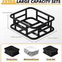 Bike Basket Rear with Cargo Net and Liner Large Bicycle Basket Electric Bicycle Basket Rear Ebike Large Rear Bike Basket Rack with Waterproof Cover Cargo Net