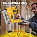 Cordless 2" Brad Nailer Compatible with Dewalt 20V Battery (No Battery), 2-in-1 Electric Nail /Staple , 18 Gauge Nail Battery Powered with 1000 Nails for Wood Carpentry, 7.2LB