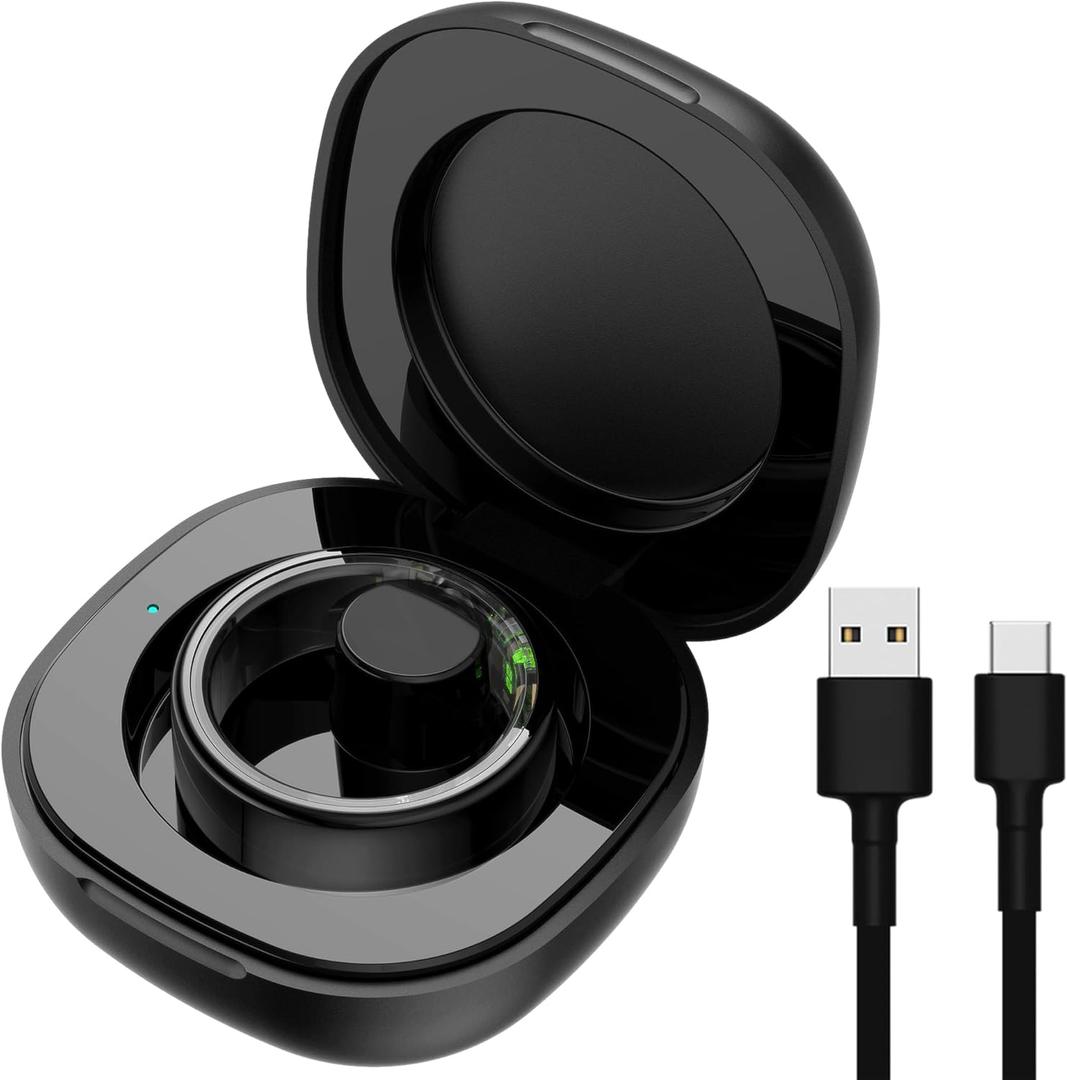 Smart Ring Charging Case Magnetic Charger Portable Charging Box Small Compartment for Fitness Rings, 12 (Not Wireless Charger)