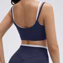SUUKSESS Women 2 Pieces Workout Sets Padded Spaghetti Straps Tank Tops High Waist Biker Shorts Gym Yoga Active Wear Matching Sets (Navy Blue, S)