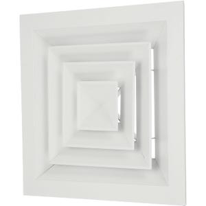 PATIKIL 7" x 7" Square Ceiling Diffuser, Aluminum Square Vent Cover HVAC Ceiling Diffuser for HVAC System Horizontal Flow Duct Industrial Home Office, White, 10" x 10" Ducting Opening Size