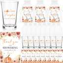 60 Sets Little Pumpkin Baby Shower Acrylic Shot Glasses Autumn Harvest 1.2 Oz Clear Shot Glasses Thanksgiving Fall Cup Bulk with Thank You Card Organza Bag for Guests Gender Reveal Return
