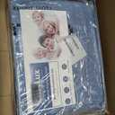 CozyLux Queen Comforter Set Grayish Blue Seersucker 7 Pieces Bed in a Bag Queen Comforter Set with Sheets, Dusty Blue Luxury Bedding Sets with Down Alternative Comforter, Sheets, Pillowcases & Shams