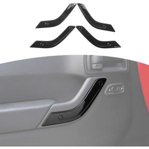 RT-TCZ for Wrangler JK Inner Door Handle Panel Trim Cover Carbon Fiber for Jeep Wrangler JK JKU 2011-2017 Carbon Fiber Interior Accessories 4pcs