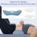 kasney Lumbar Support Pillow, Back Pillow for Low Back Pain Relief, Ergonomic Streamline Car Seat, Office Chair, Recliner and Bed (Blue)