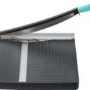 Papercutter 12" Cut Length Guillotine Paper Cutter, Heavy Duty Paper Trimmer with Safety Guard and Blade Lock, Large Paper Cutting Board for Cardstock, Photos, Office, Classroom, Studio