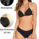 OVRUNS Period Swimwear Leakproof Bikini Brief Bottoms Waterproof Menstrual Swim Bottoms for Teens, Girls, Women (Black, L)