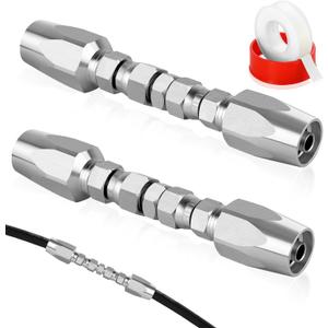 Hydraulic Hose Repair Kit, 3/8" ID Reusable hydraulic Hose Fittings 2 Pack