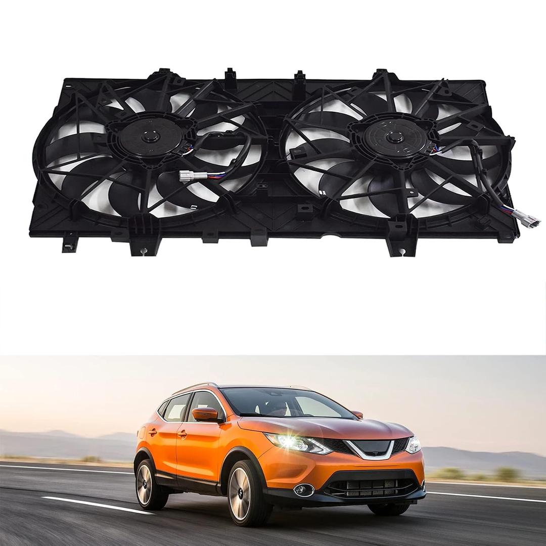 munirater Dual A/C Radiator Condenser Cooling Fan Replacement for Rogue 2014-2018 Replacement for X-Trail 2015-2017