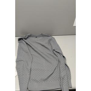 Zaitun Mens Crewneck Sweater Pullover Waffle Knit Casual Patterned Long Sleeve Sweaters Dark Gray M