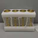 4 Pack 2 Liter/68 oz Square Glass Pitcher with Lid, Classic Stripes Water Pitchers with Handle for Fridge, Large Jug for Iced Tea, Coffee, Borosilicate Glass Carafe for Hot/Cold Brew Drink, Gold