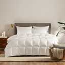 Serta Down Illusion Extra Warmth Hypoallergenic Down Alternative Comforter with Corner Loops, Full/Queen, White