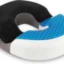 Gel Donut Pillow | Lifting Cushion | Donut Cushion for Tailbone Hemorrhoid Cushion Coccyx Sciatica Pregnancy Cushion (Grey/Black Velvet)