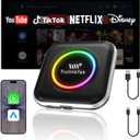 AI Box Wireless Carplay Adapter, Android 13.0 System, 8 Core,5GHz WiFi & Bluetooth 5.4, TF/SIM Card,GPS, Netflix YouTube for OEM Wired CarPlay & Android Auto4GB RAM+64GB ROM (Black)