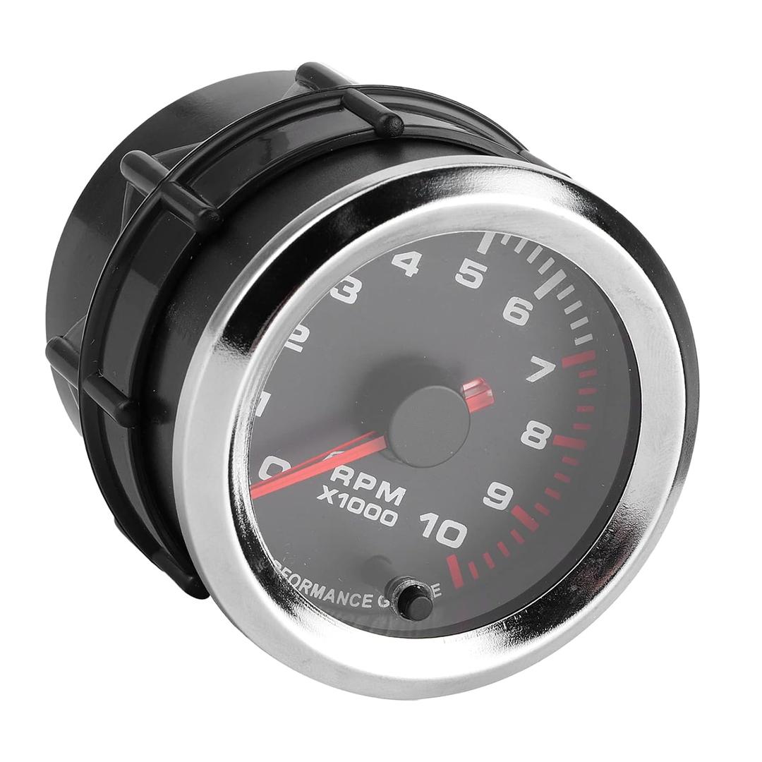 RPM Tachometer, 2in 10,000 RPM 7 Color LED Shift Light Tachometer Gauge for 4, 6, 8 Cylinder Gas Engines