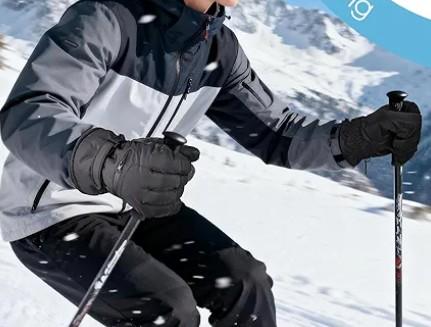 Gilotop Winter Ski Gloves for Men & Women - Waterproof Thermal Windproof with Touchscreen, Non-Slip Grip for Outdoor Skiing Hiking Snowboard Black Pack Of 2, Small