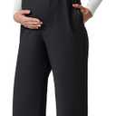 G4Free ShiftReady Maternity Overalls Adjustable Strap Overalls Pregnancy Jumpsuits Wide Leg Pants with Pockets (Medium, Black)