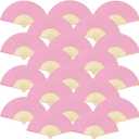 FEPITO 20 Pieces Handheld Pink Paper Fan Paper Folding Fans with Bamboos for Wedding Gift, Party, Home