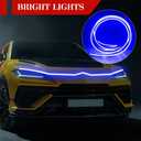 Car Hood Light Strip, Daytime Running Lights, 71 Inch Waterproof Flexible Dynamic Scan Start up Hoodbeam Kit, Auto Accessories LED Car Exterior DRL Lighting Bar for Most Vehicles (Blue)