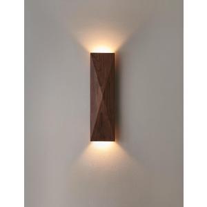 Modern Walnut Wood Wall Sconce Light, Iron Frame, 15.74x3.94 Inch, G4 Bulbs, Contemporary Wooden Wall Mount Lamp for Living Room, Bedroom, Hallway (Wooden Wall Sconce)