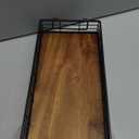 TIEYIPIN Farmhouse Small Metal Wire Storage Basket Bin, Rustic Home Storage Organizer with Wooden Bottom for Kitchen, Cabinets, Bathroom Counter, Pantry, Garage, Laundry Room - Black (1 Pack)