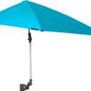 Sport-Brella Versa-Brella SPF 50+ Protection Adjustable Umbrella with Universal Clamp, Bright Aqua  XL
