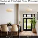 20 Inch Lantern Pendant Light, White Imitation Silk Lampshade, Bubble Pendant Light Fixture Ceiling Hanging Lamp Chandelier for Living Dinning Room Kitchen Island Bedroom Restaurant Cafe