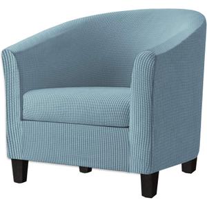 2 Piece Tub Chair Covers with Cushion Cover, Stretch Jacquard Furniture Cover,Armchair Protector Slipcover Removable Machine Washable (Sky Blue)