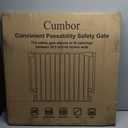 Cumbor 29.243" Baby Gate for Stairs, Wall-Mounted (Drill Required), Expandable No Bottom Bar Dog Gate, Auto Close Extra Wide Walk Thru, Pet & Toddler Proof Gate, Top & Bottom of Stairways(Black)