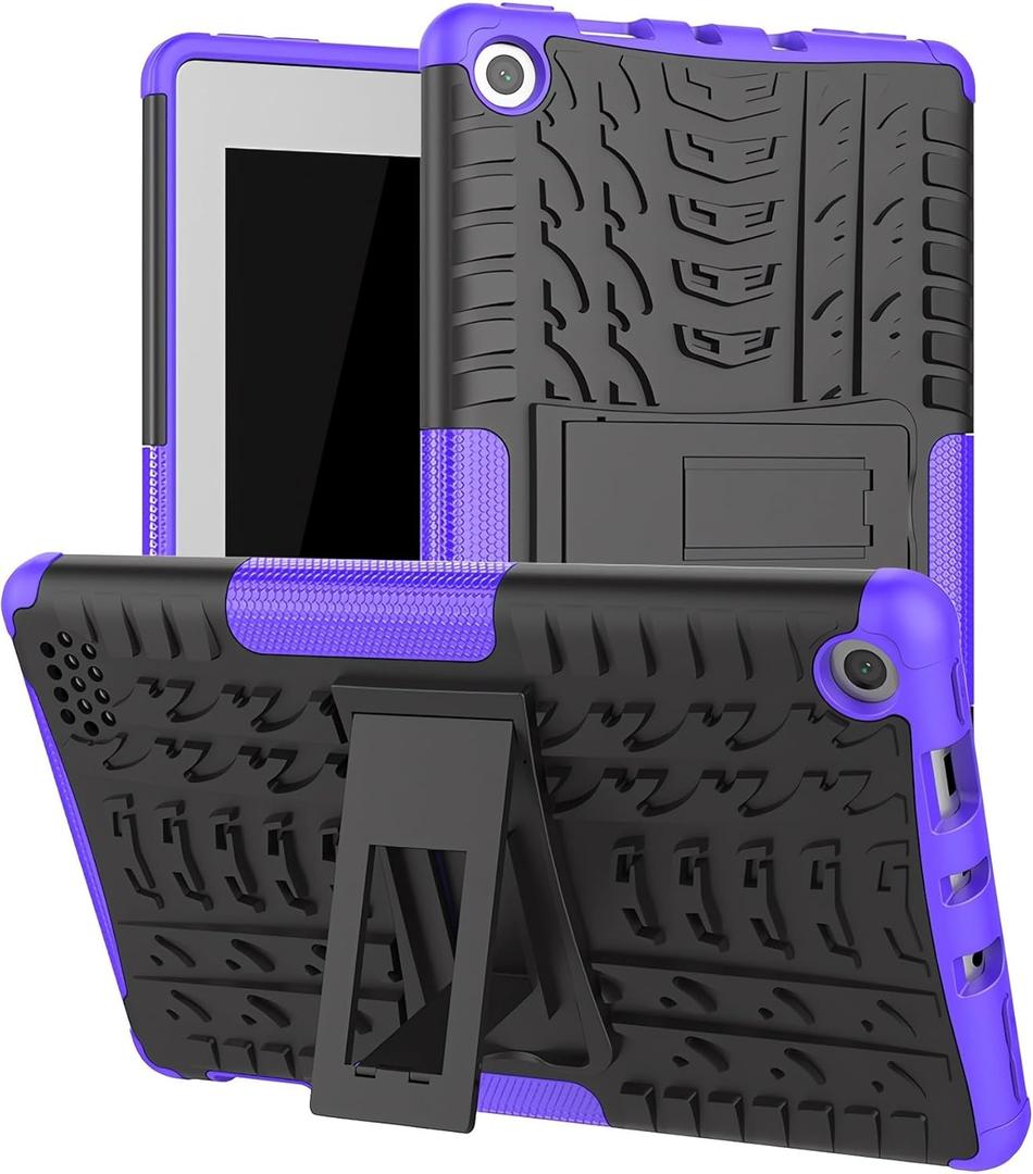 Maomi for Kindle Fire 7 Tablet case 2019 2017 Release 9th 7th Generation Kickstand Heavy Duty Cover [ NOT fit New Fire 7 Tablet 2022 Release 12th Gen ] (-Purple-)