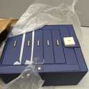 AKOZLIN Large Jewelry Box Organizer Functional Lockable with Big Mirror, Leather Jewelry Storage Case for Women Girls Ring Necklace Earring Bracelet Holder Organizer Blue