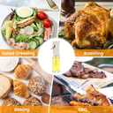 Oil Sprayer for Cooking, 220ml olive oil sprayer, oil spray bottle for Air Fryer, oil mister for Baking, Salad Dressings, Grilling (Glass Bottle, 220ml/7.4 oz) (White)