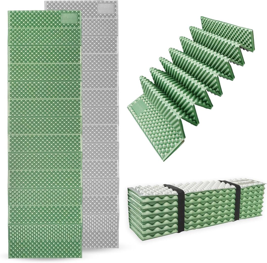 Camping and Backpacking Foam Sleeping Pad (75.59"L x 22.05"W x 0.87"Th, green)