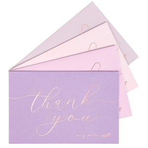 Crisky 50 pcs Lavender Shade Thank You Cards With Envelopes & Stickers Simple Chic Elegant Greeting Cards Perfect for Wedding/Business/Birthday/Graduation 4 x 6 inches